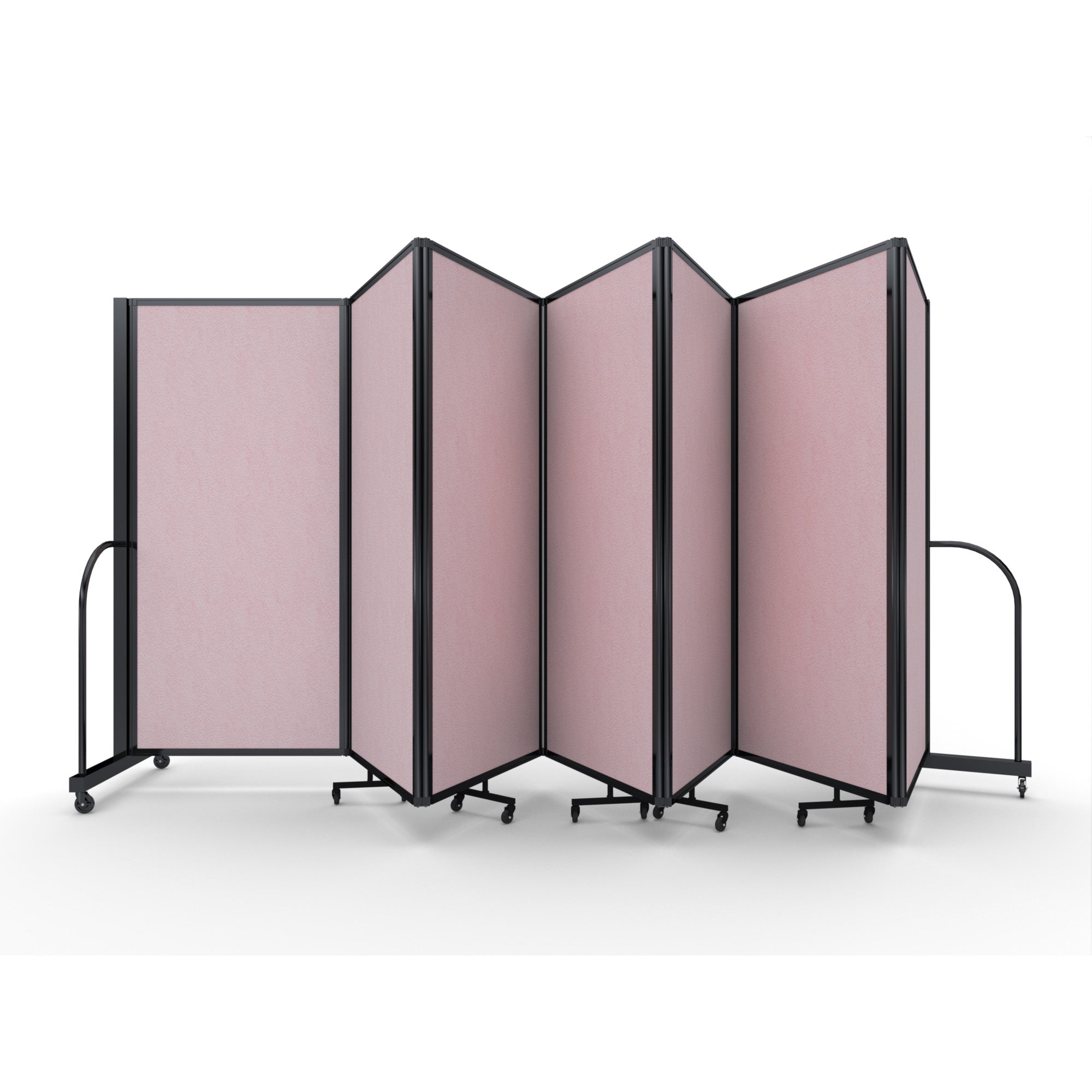 Screenflex Full Motion Divider, 6' x 19'7", Black Frame, Raspberry Mist Vinyl