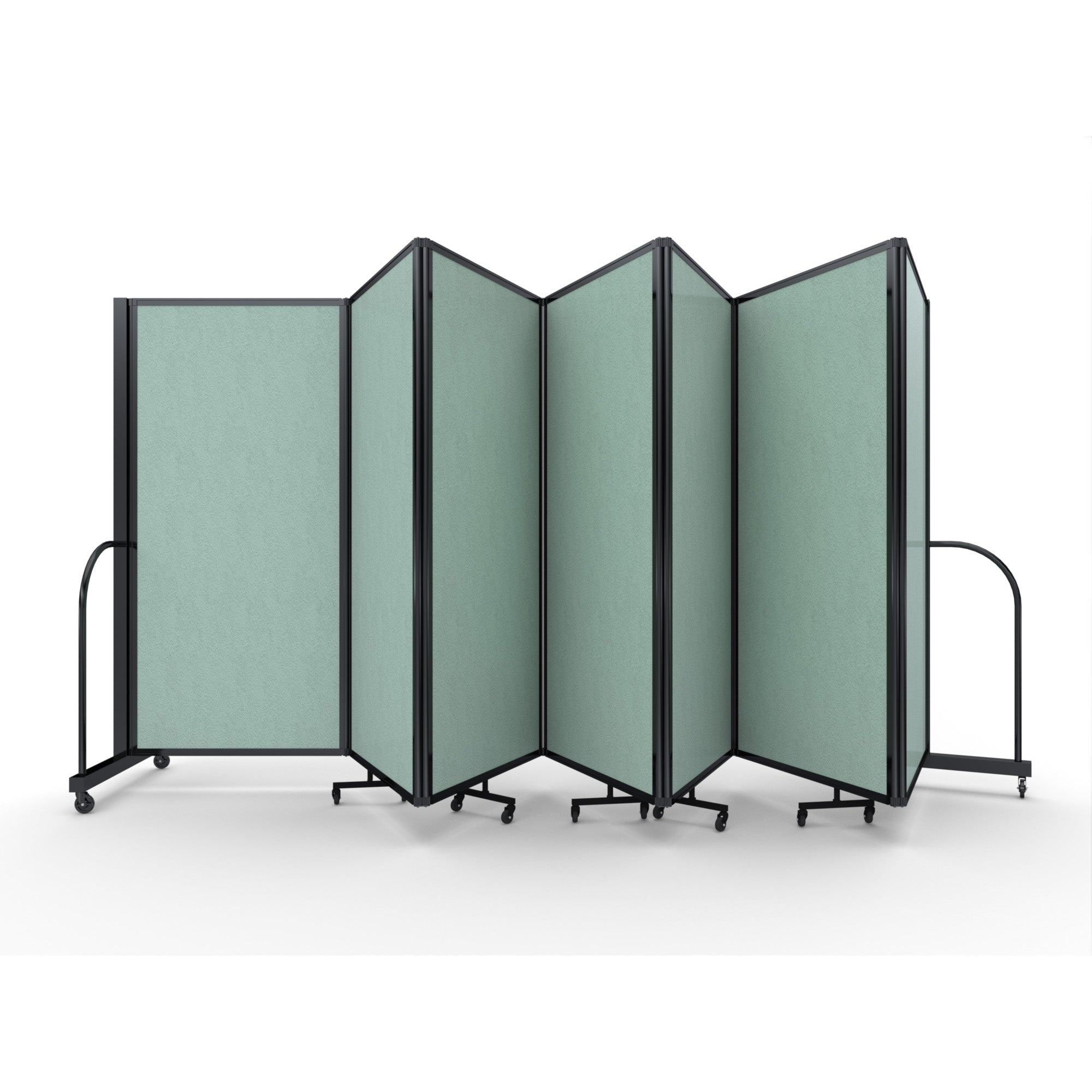 Screenflex Full Motion Divider, 6' x 19'7", Black Frame, Mint Vinyl