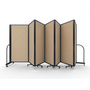 Screenflex Full Motion Divider, 6' x 19'7", Black Frame, Sandalwood Vinyl