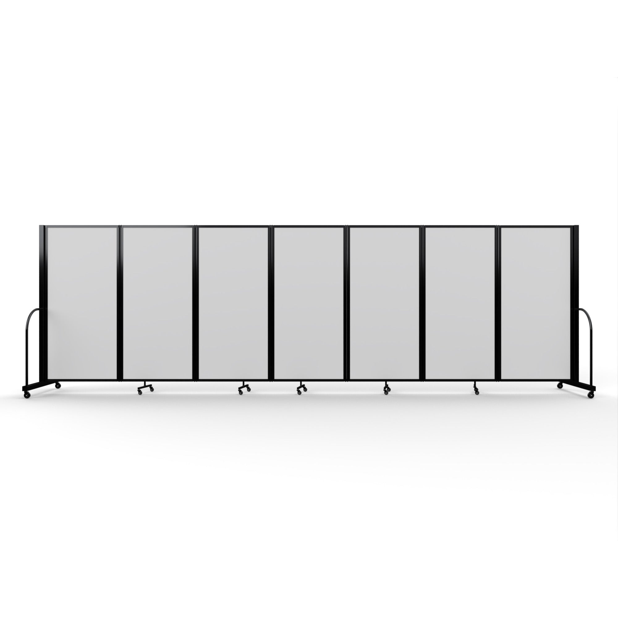 Screenflex Full Motion Divider, 6' x 19'7", Black Frame, Ice Vinyl