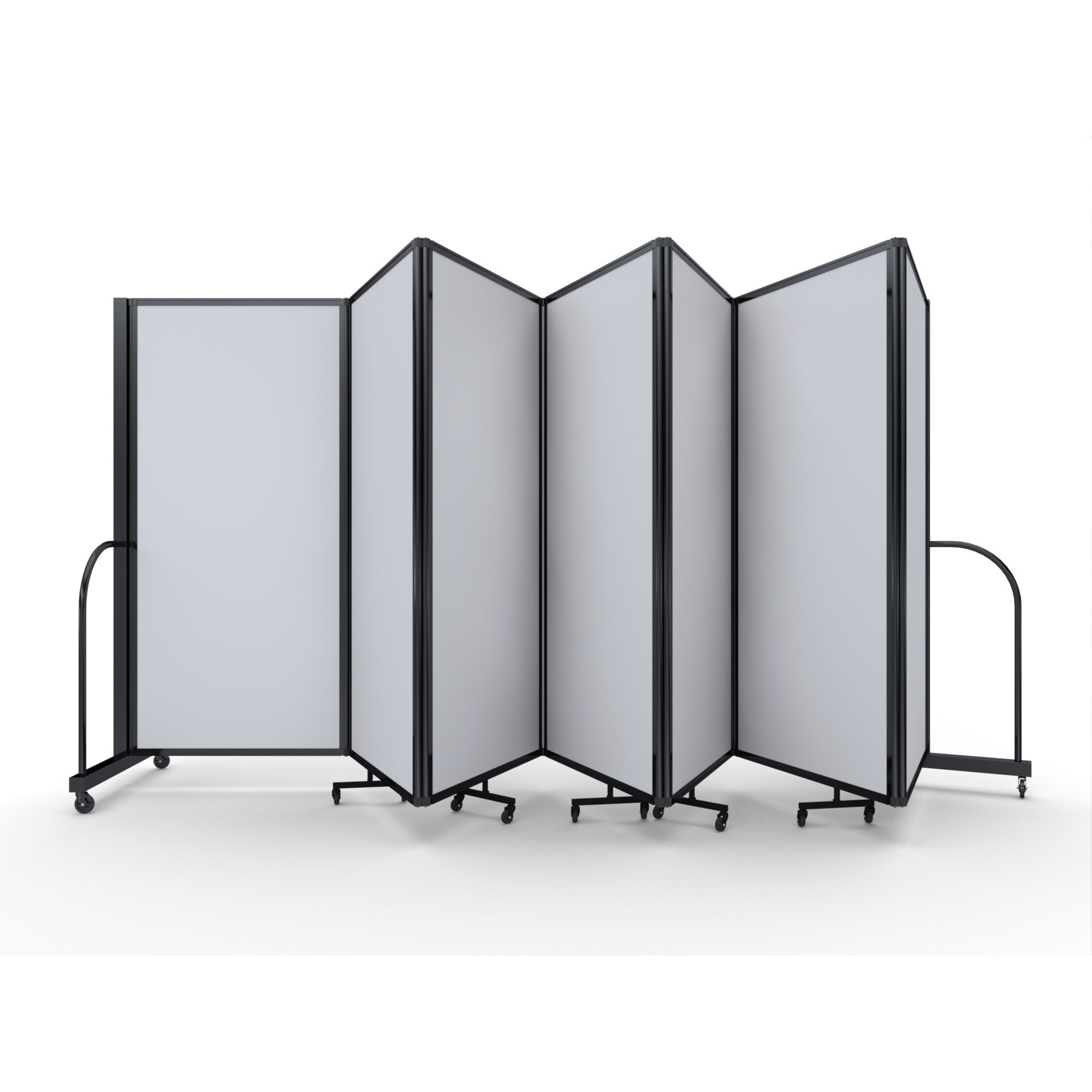 Screenflex Full Motion Divider, 6' x 19'7", Black Frame, Ice Vinyl