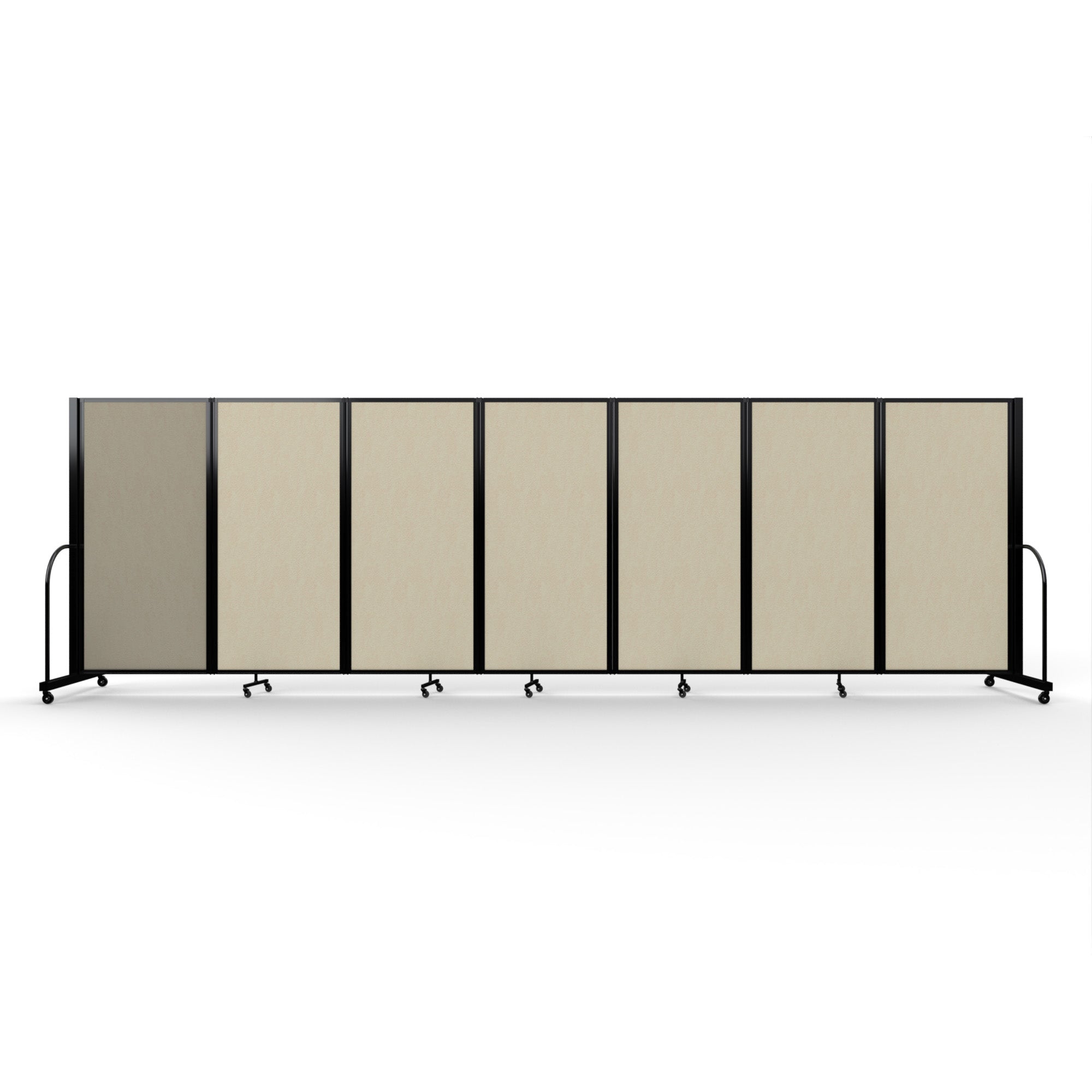 Screenflex Full Motion Divider, 6' x 19'7", Black Frame, Hazelnut Vinyl