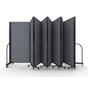 Screenflex Full Motion Divider, 6' x 25'1", Black Frame, Stone