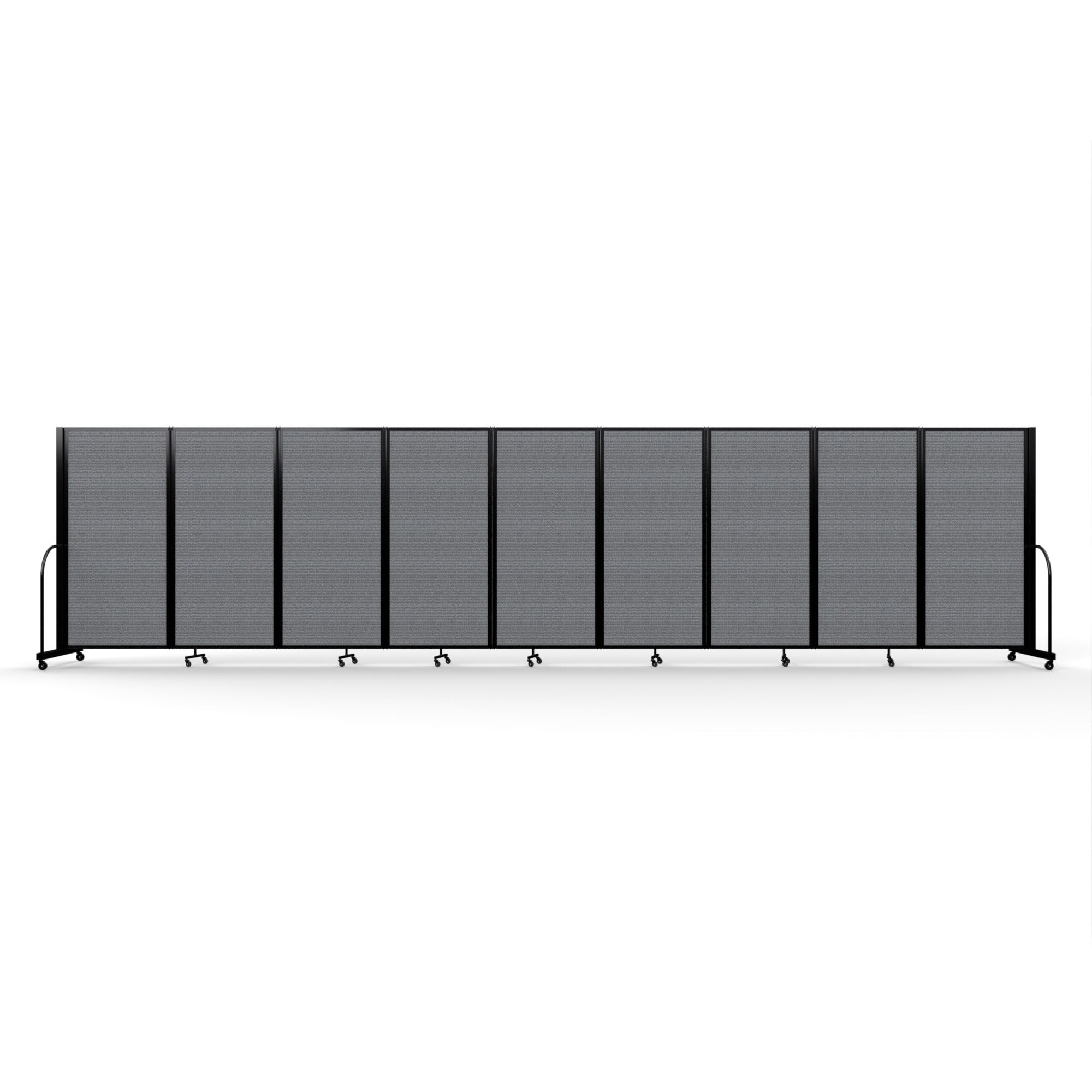 Screenflex Full Motion Divider, 6' x 25'1", Black Frame, Stone