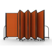 Screenflex Full Motion Divider, 6' x 25'1", Black Frame, Orange