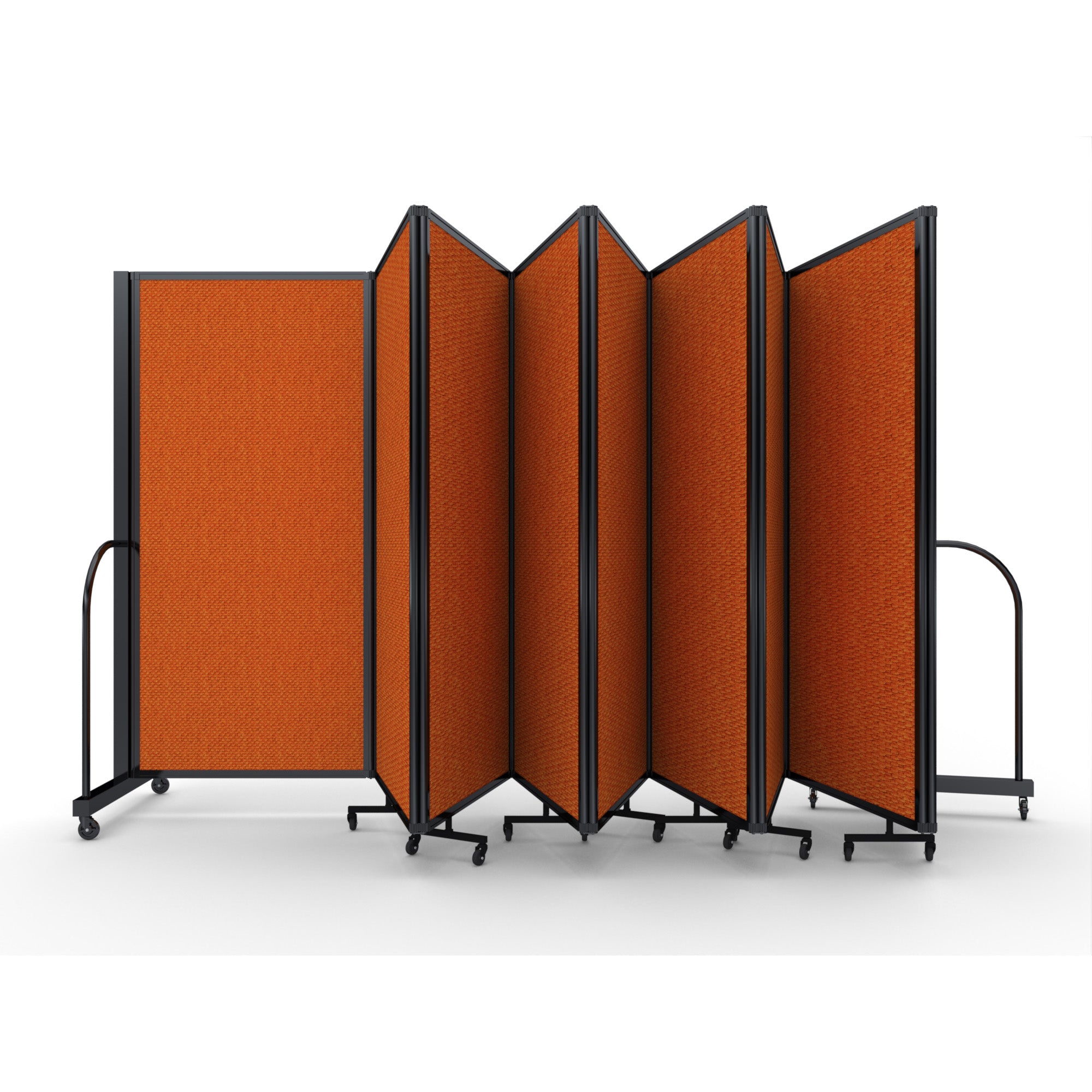 Screenflex Full Motion Divider, 6' x 25'1", Black Frame, Orange