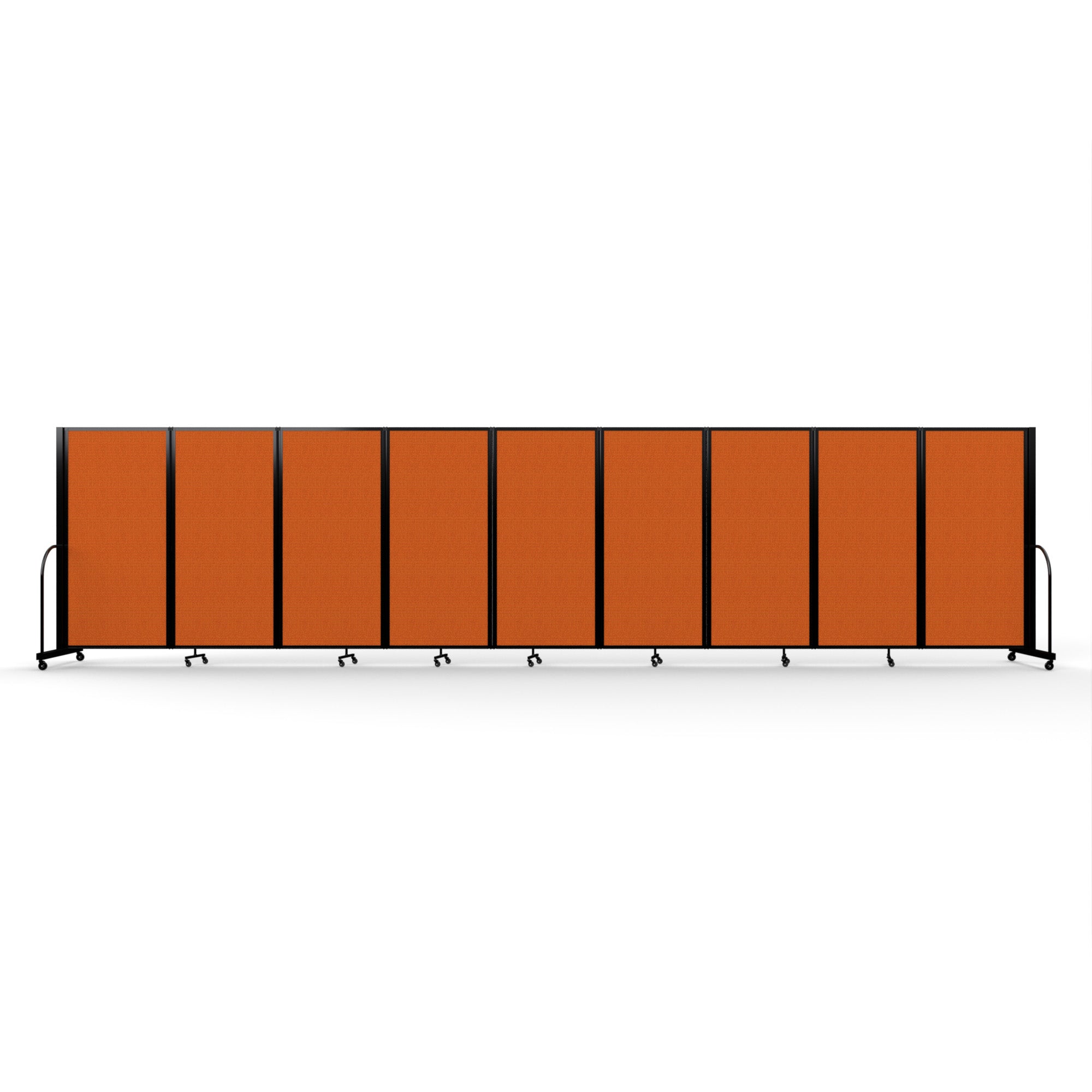 Screenflex Full Motion Divider, 6' x 25'1", Black Frame, Orange