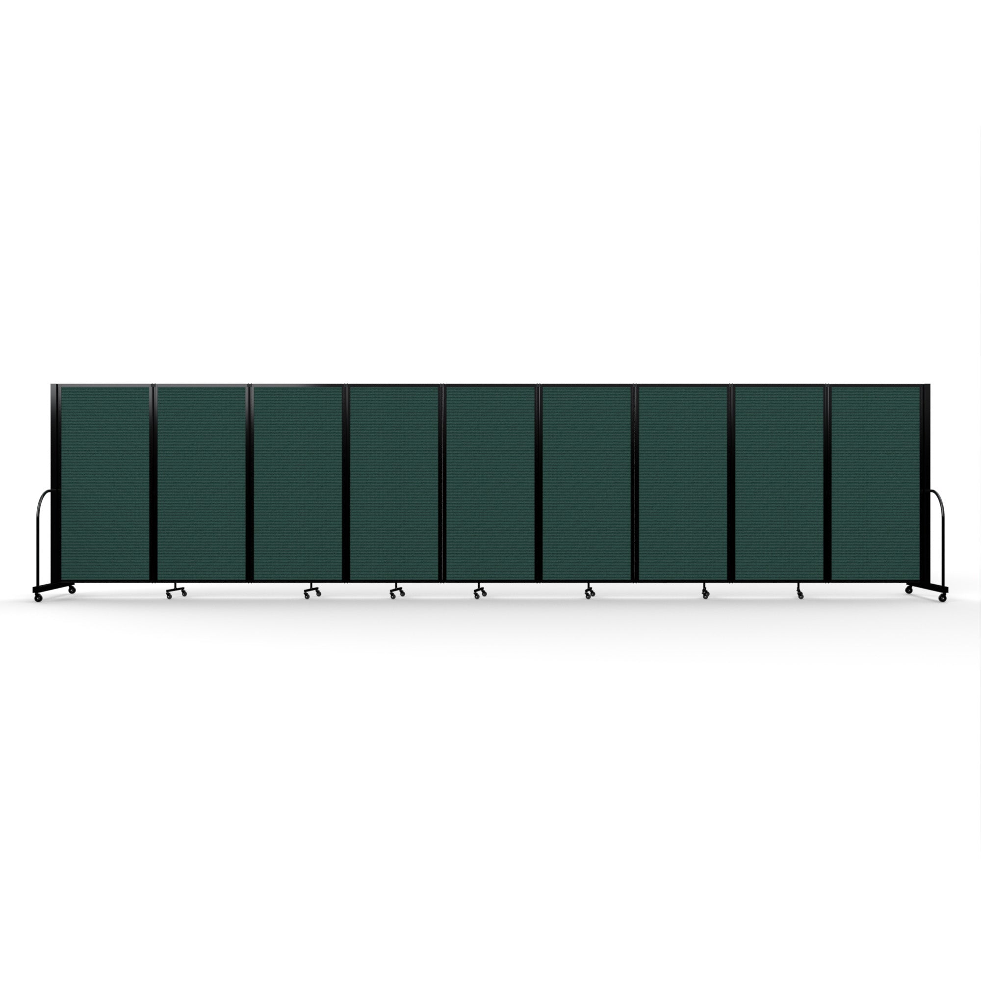 Screenflex Full Motion Divider, 6' x 25'1", Black Frame, Mallard