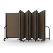 Screenflex Full Motion Divider, 6' x 25'1", Black Frame, Walnut