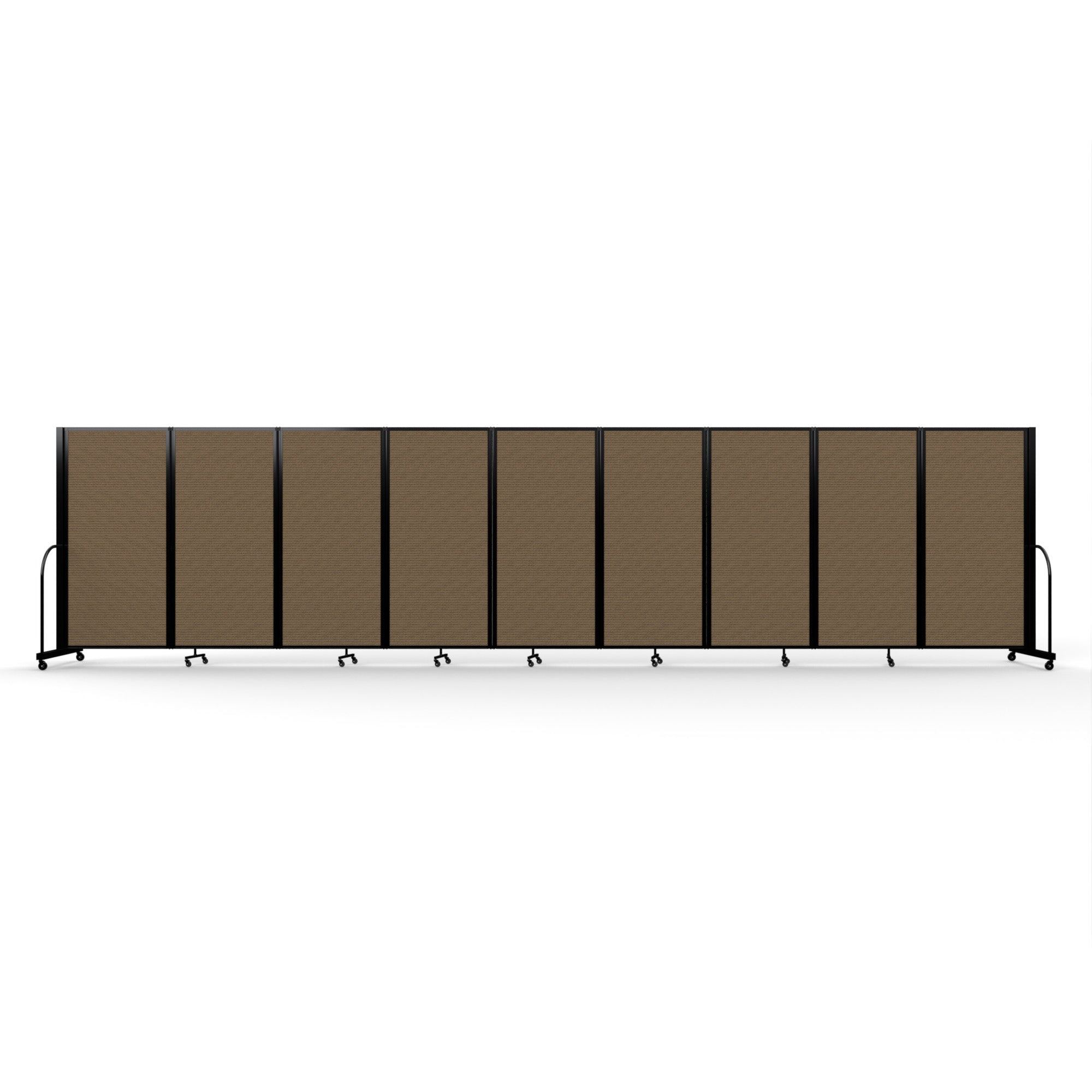 Screenflex Full Motion Divider, 6' x 25'1", Black Frame, Walnut