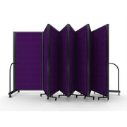 Screenflex Full Motion Divider, 6' x 25'1", Black Frame, Purple