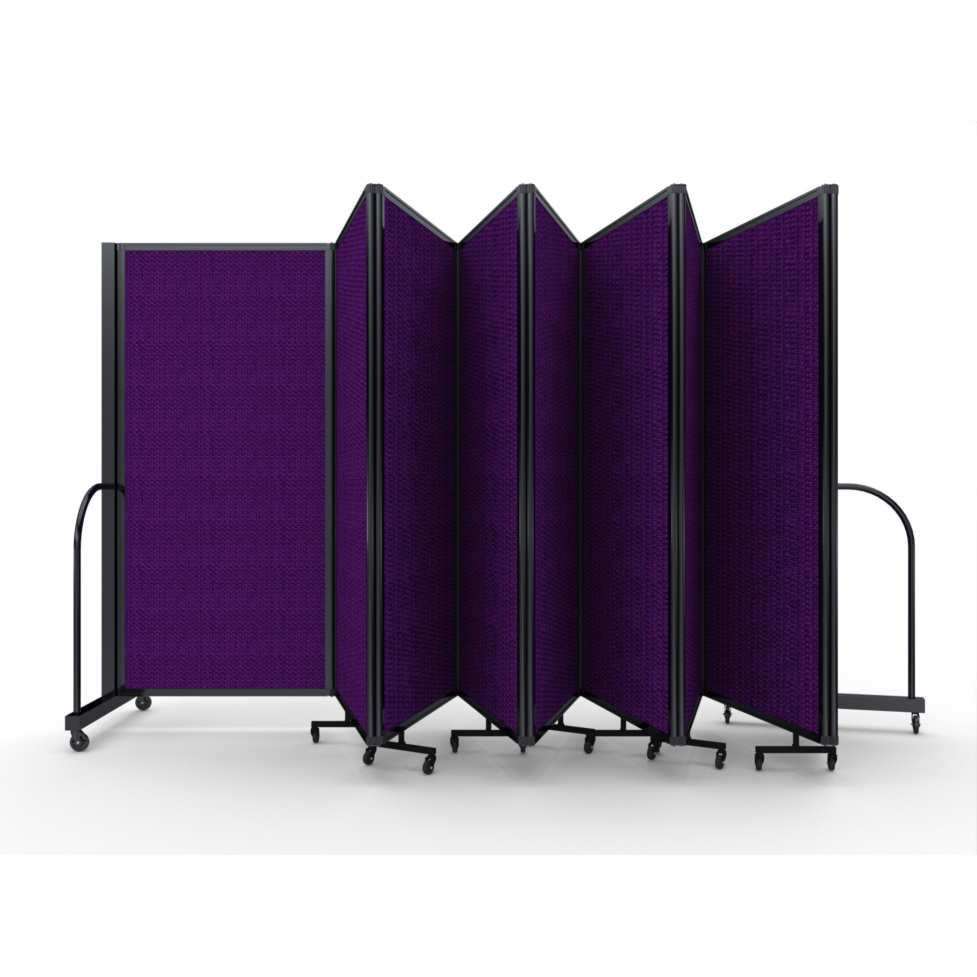 Screenflex Full Motion Divider, 6' x 25'1", Black Frame, Purple
