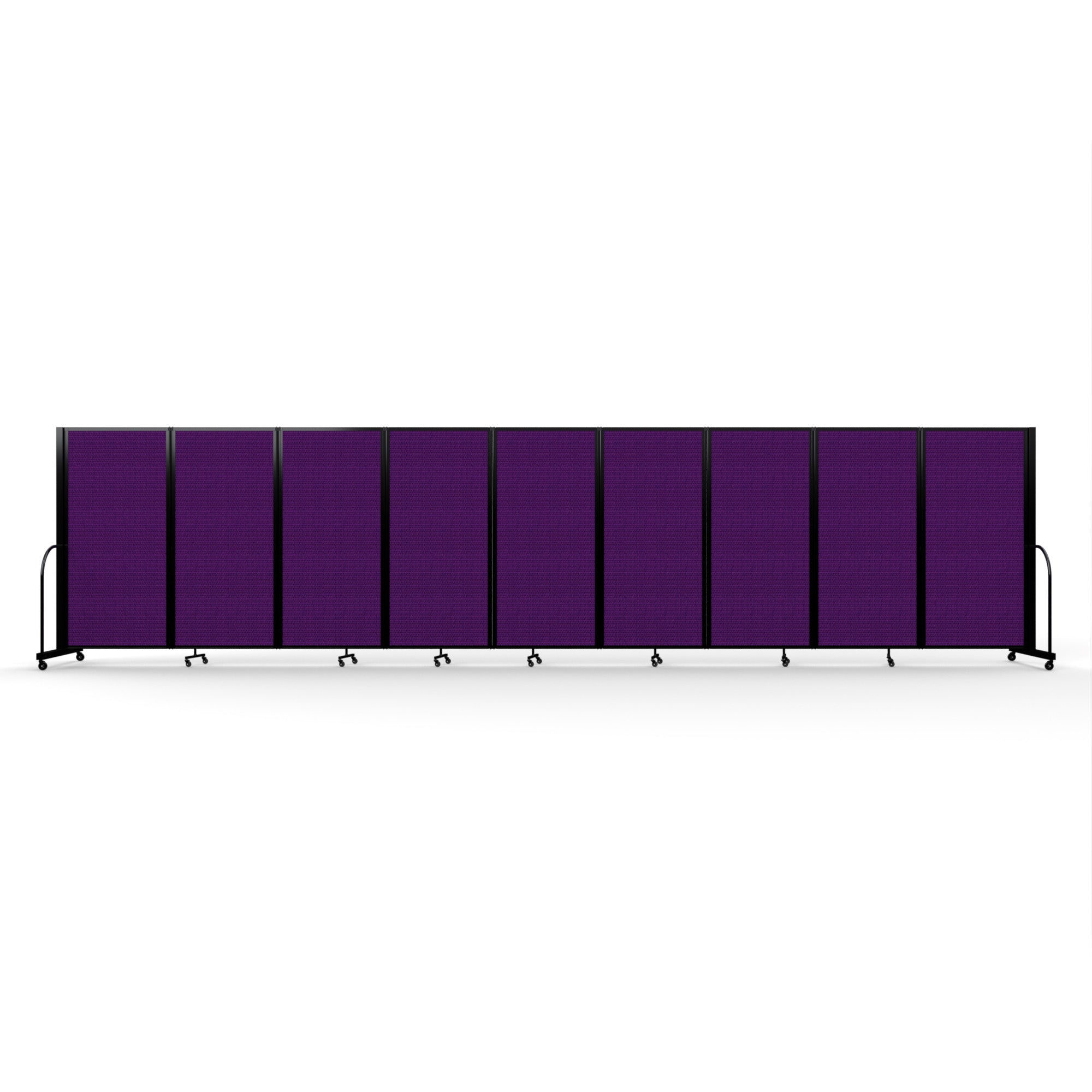Screenflex Full Motion Divider, 6' x 25'1", Black Frame, Purple