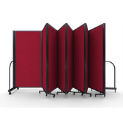 Screenflex Full Motion Divider, 6' x 25'1", Black Frame, Primary Red