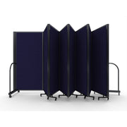 Screenflex Full Motion Divider, 6' x 25'1", Black Frame, Navy