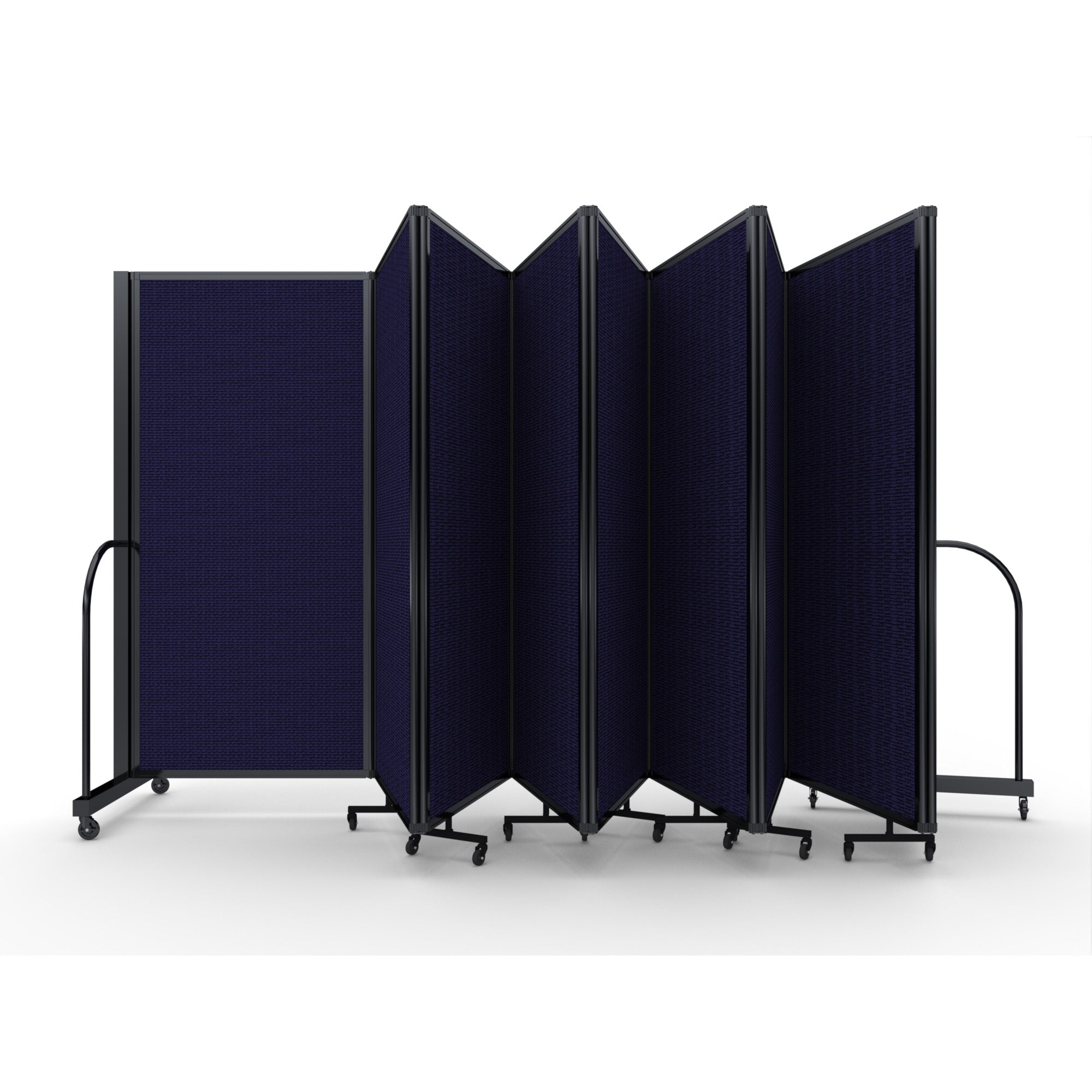 Screenflex Full Motion Divider, 6' x 25'1", Black Frame, Navy