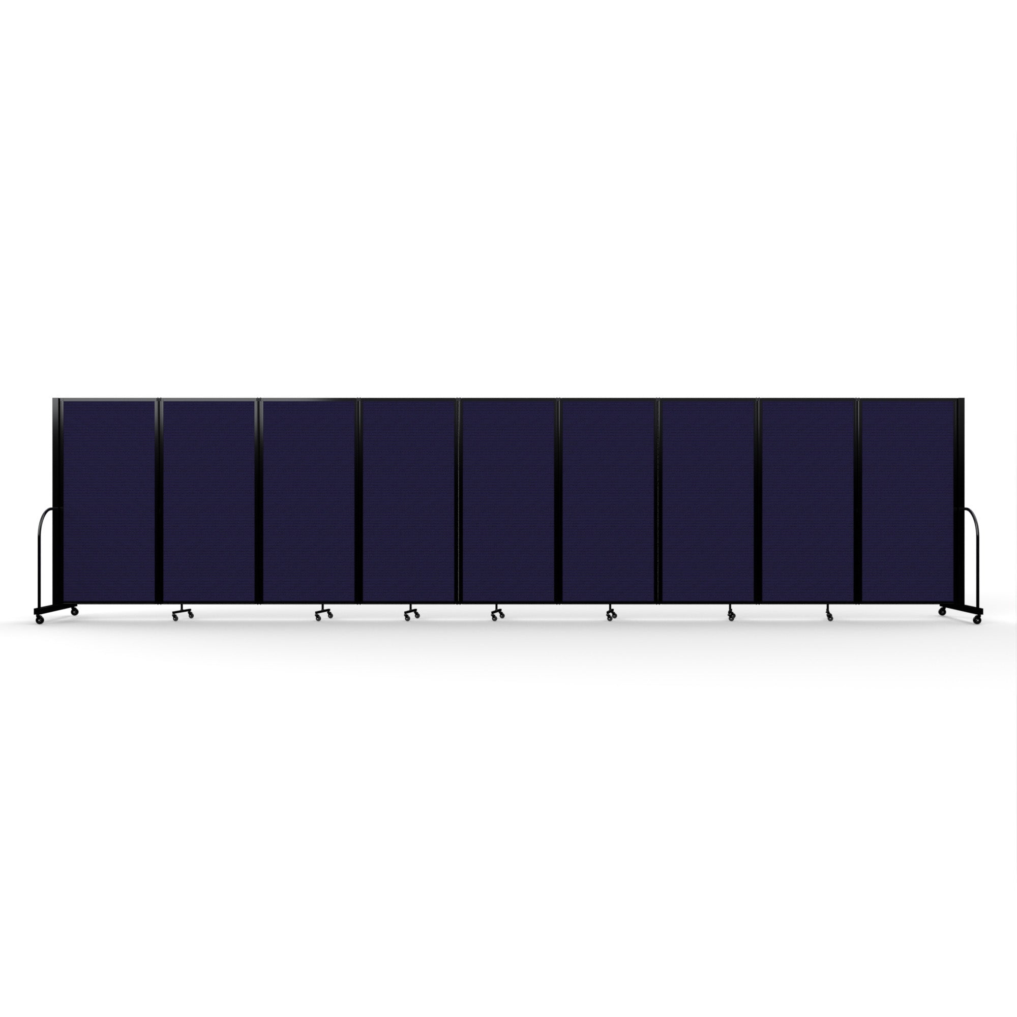 Screenflex Full Motion Divider, 6' x 25'1", Black Frame, Navy