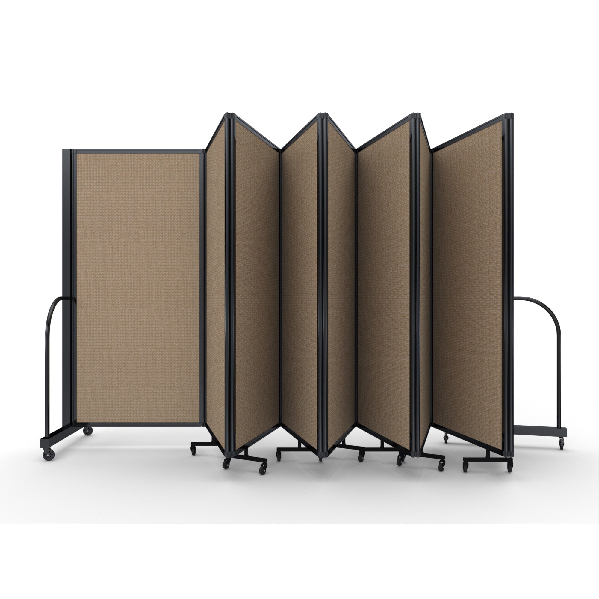 Screenflex Full Motion Divider, 6' x 25'1", Black Frame, Desert