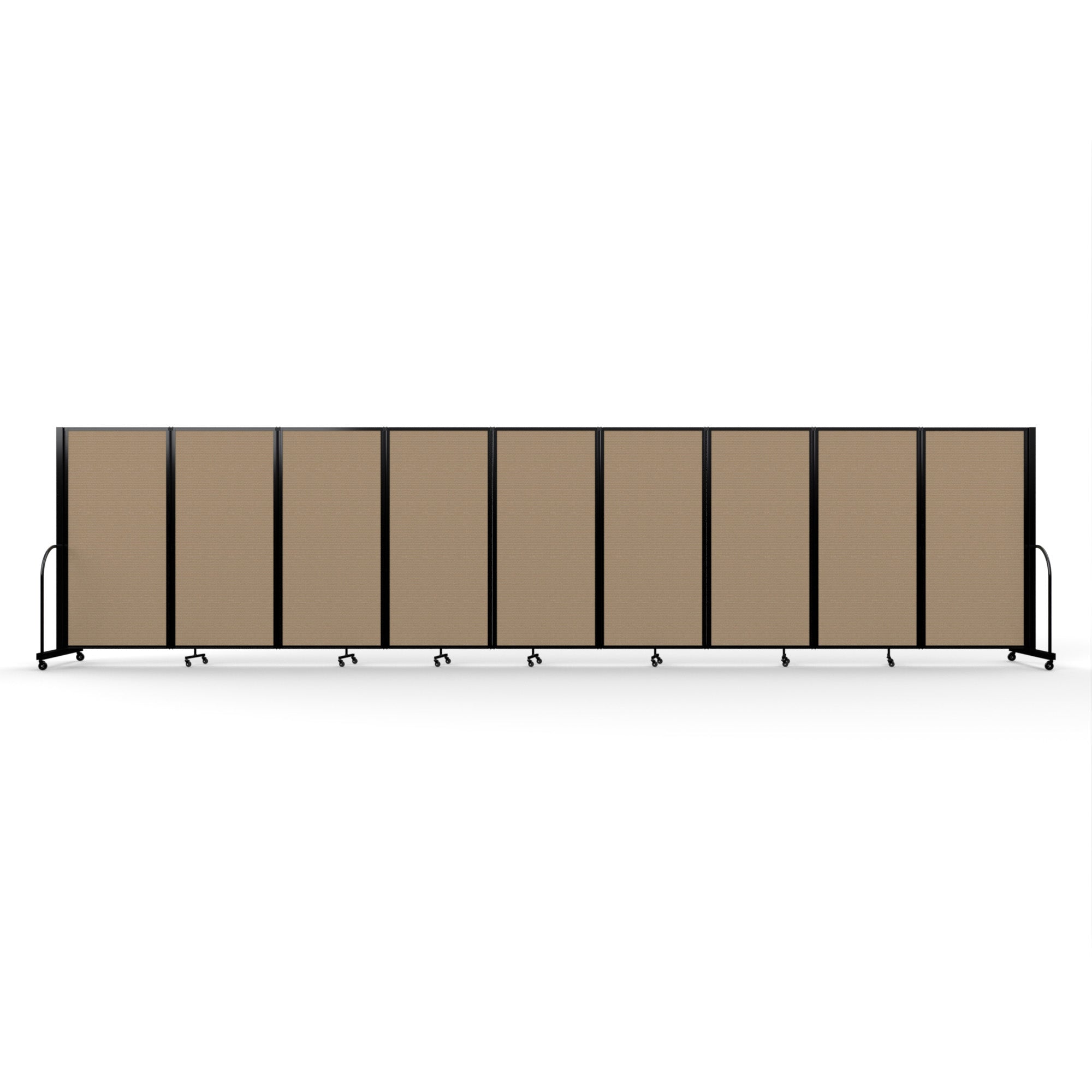 Screenflex Full Motion Divider, 6' x 25'1", Black Frame, Desert
