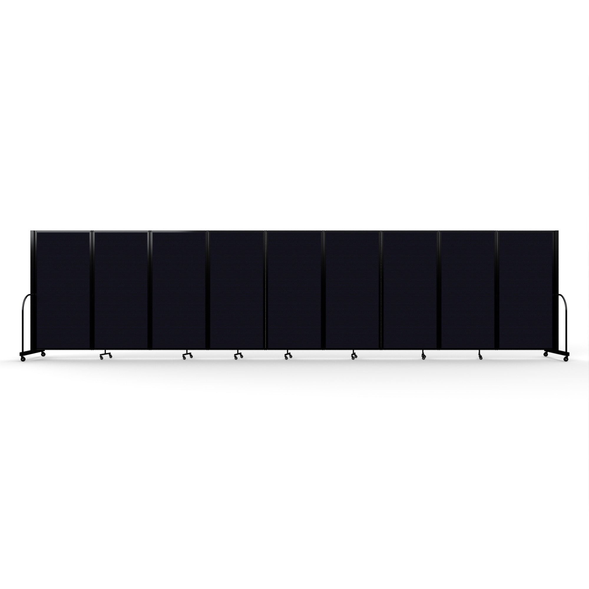 Screenflex Full Motion Divider, 6' x 25'1", Black Frame, Black