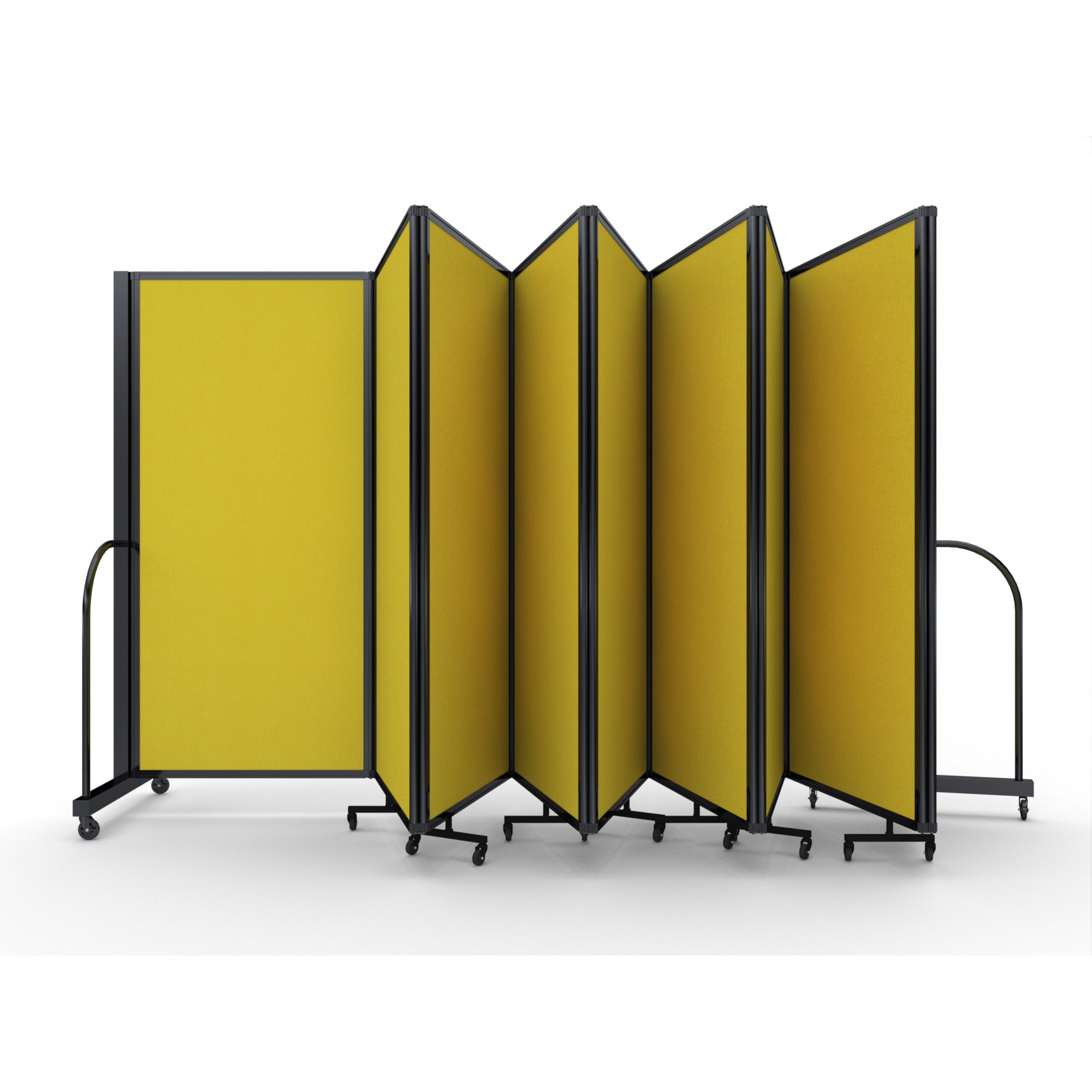 Screenflex Full Motion Divider, 6' x 25'1", Black Frame, Primary Yellow