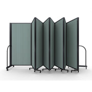 Screenflex Full Motion Divider, 6' x 25'1", Black Frame, Sea Green