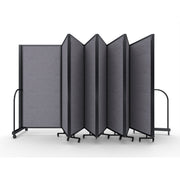 Screenflex Full Motion Divider, 6' x 25'1", Black Frame, Select Gray