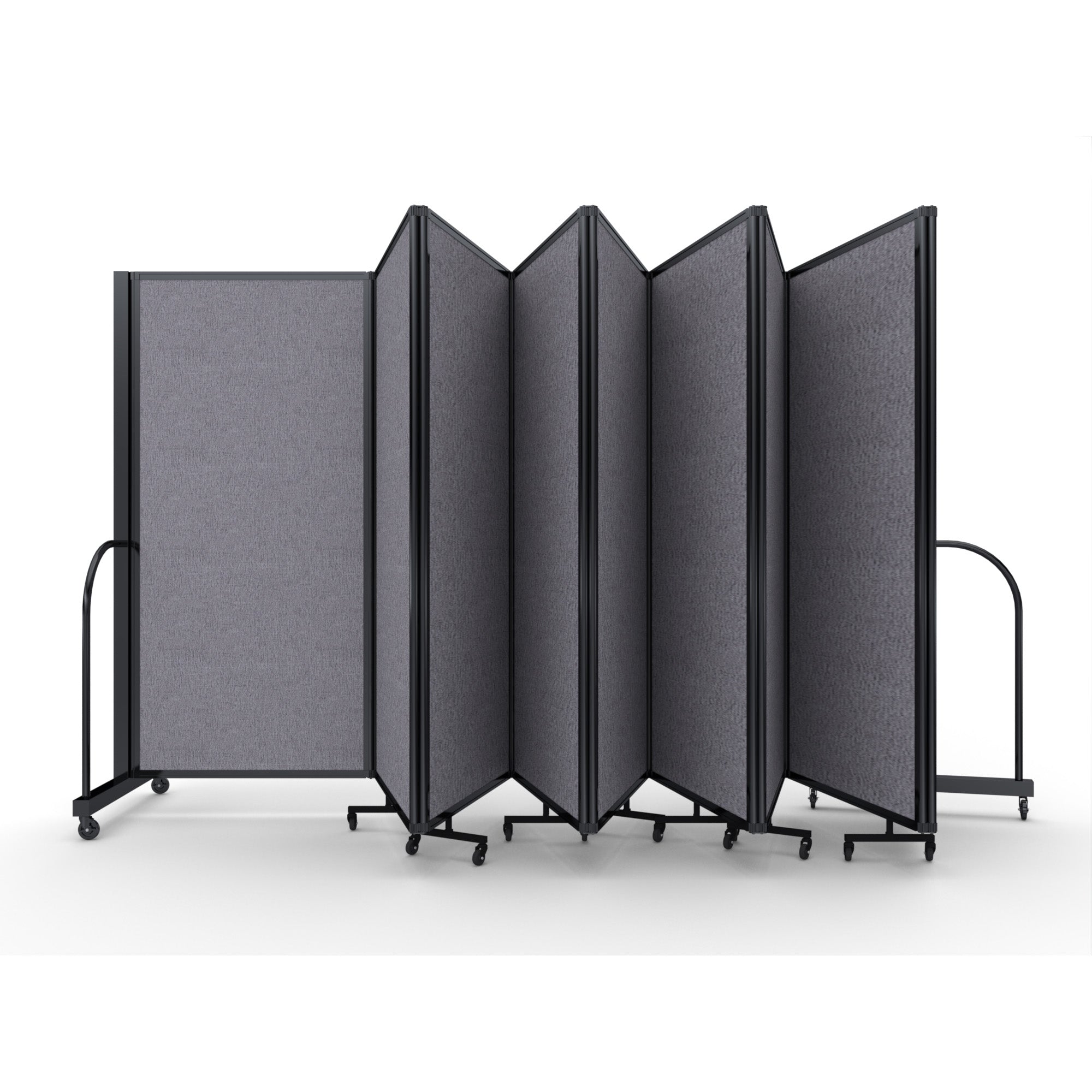 Screenflex Full Motion Divider, 6' x 25'1", Black Frame, Select Gray