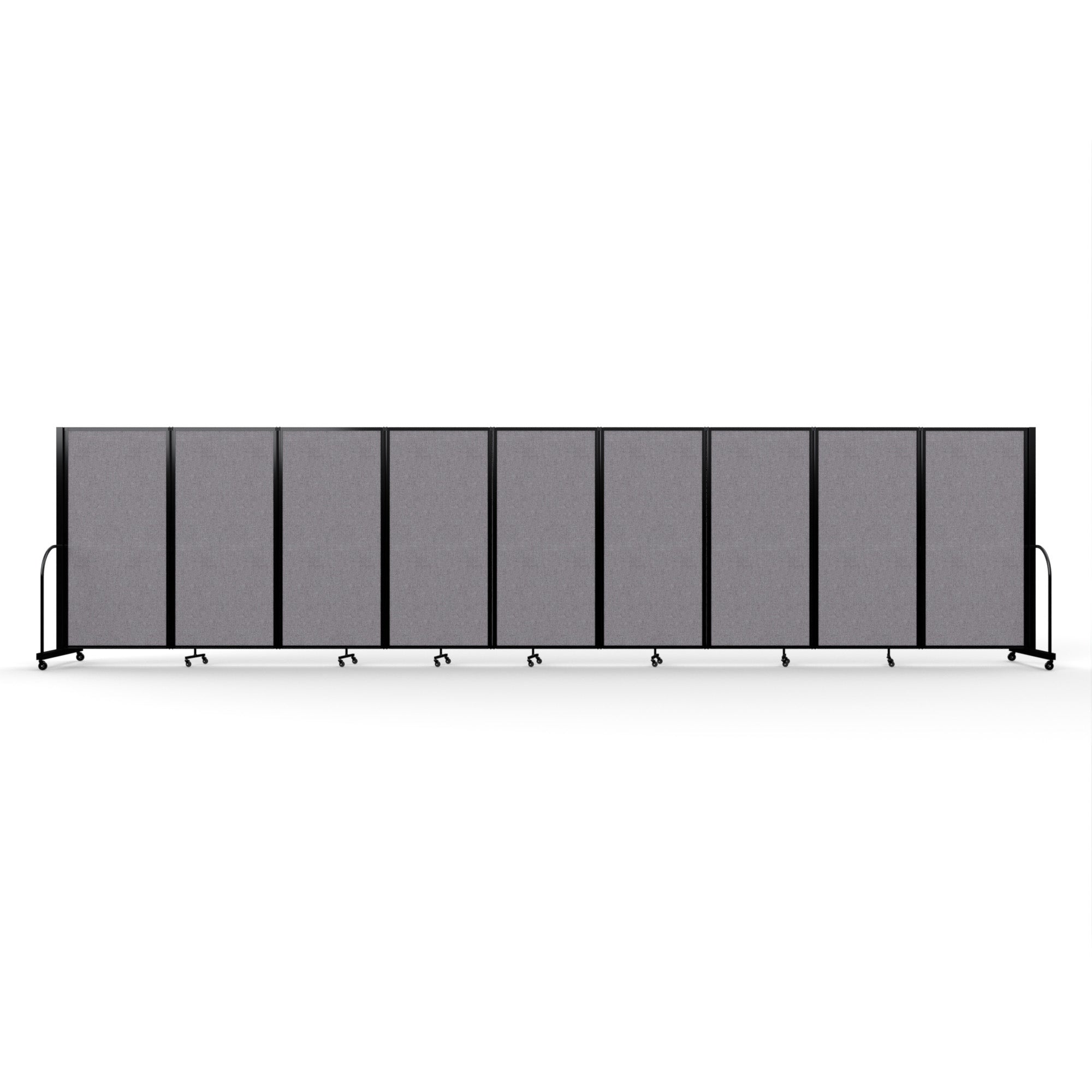 Screenflex Full Motion Divider, 6' x 25'1", Black Frame, Select Gray