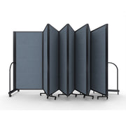 Screenflex Full Motion Divider, 6' x 25'1", Black Frame, Summer Blue
