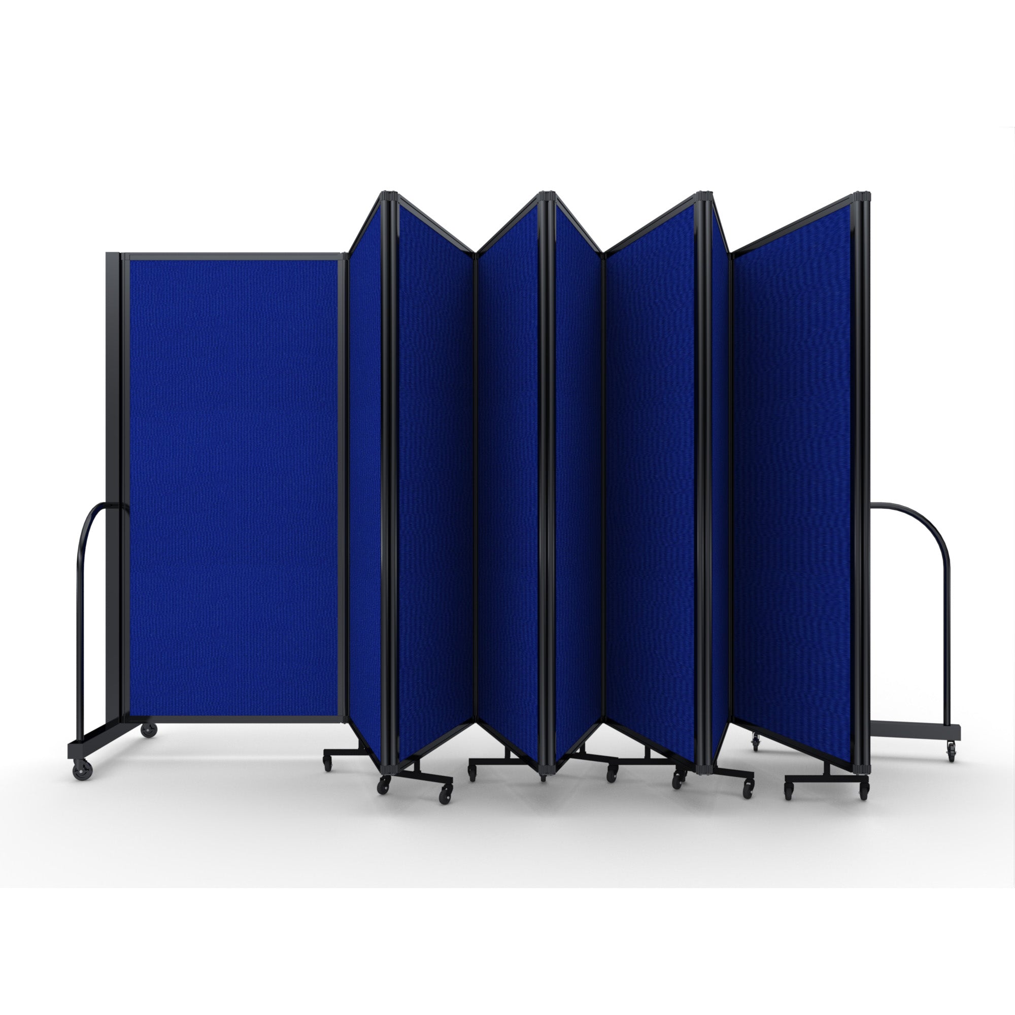 Screenflex Full Motion Divider, 6' x 25'1", Black Frame, Royal Blue