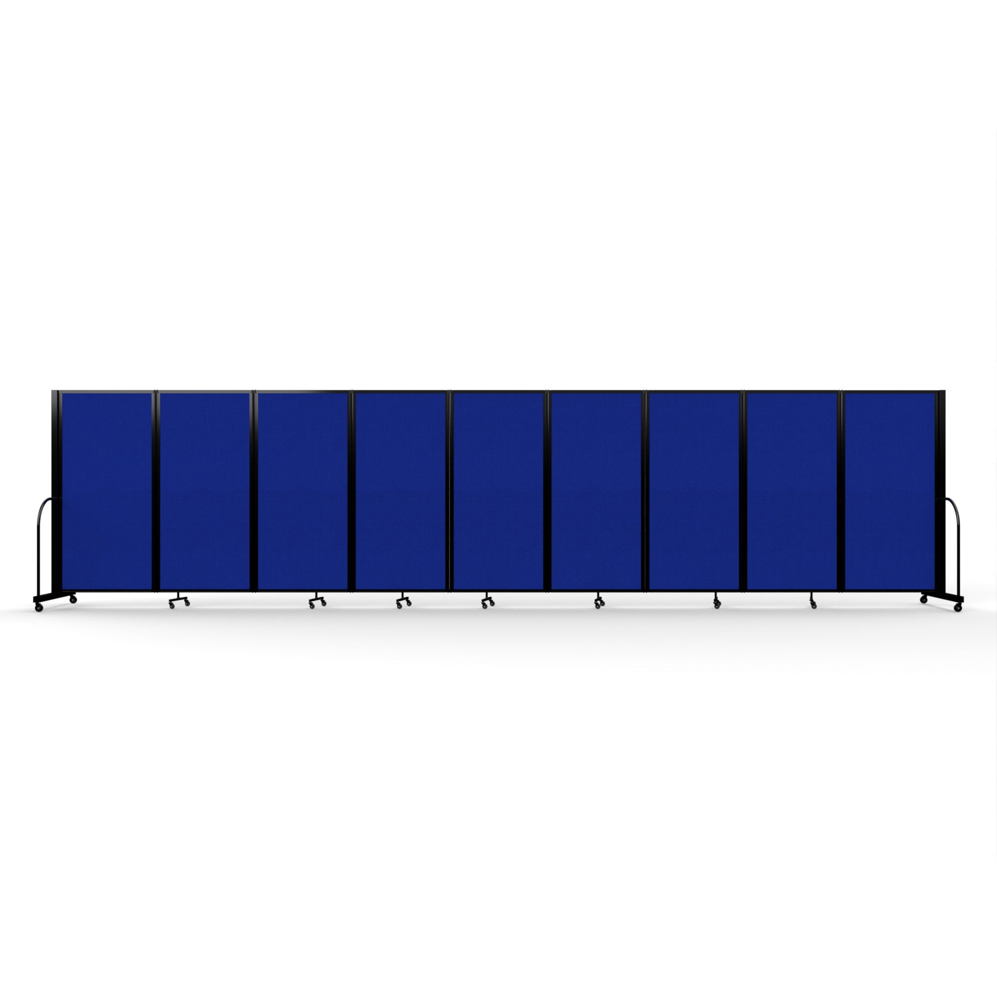 Screenflex Full Motion Divider, 6' x 25'1", Black Frame, Royal Blue