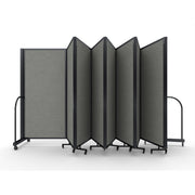 Screenflex Full Motion Divider, 6' x 25'1", Black Frame, Gray Smoke