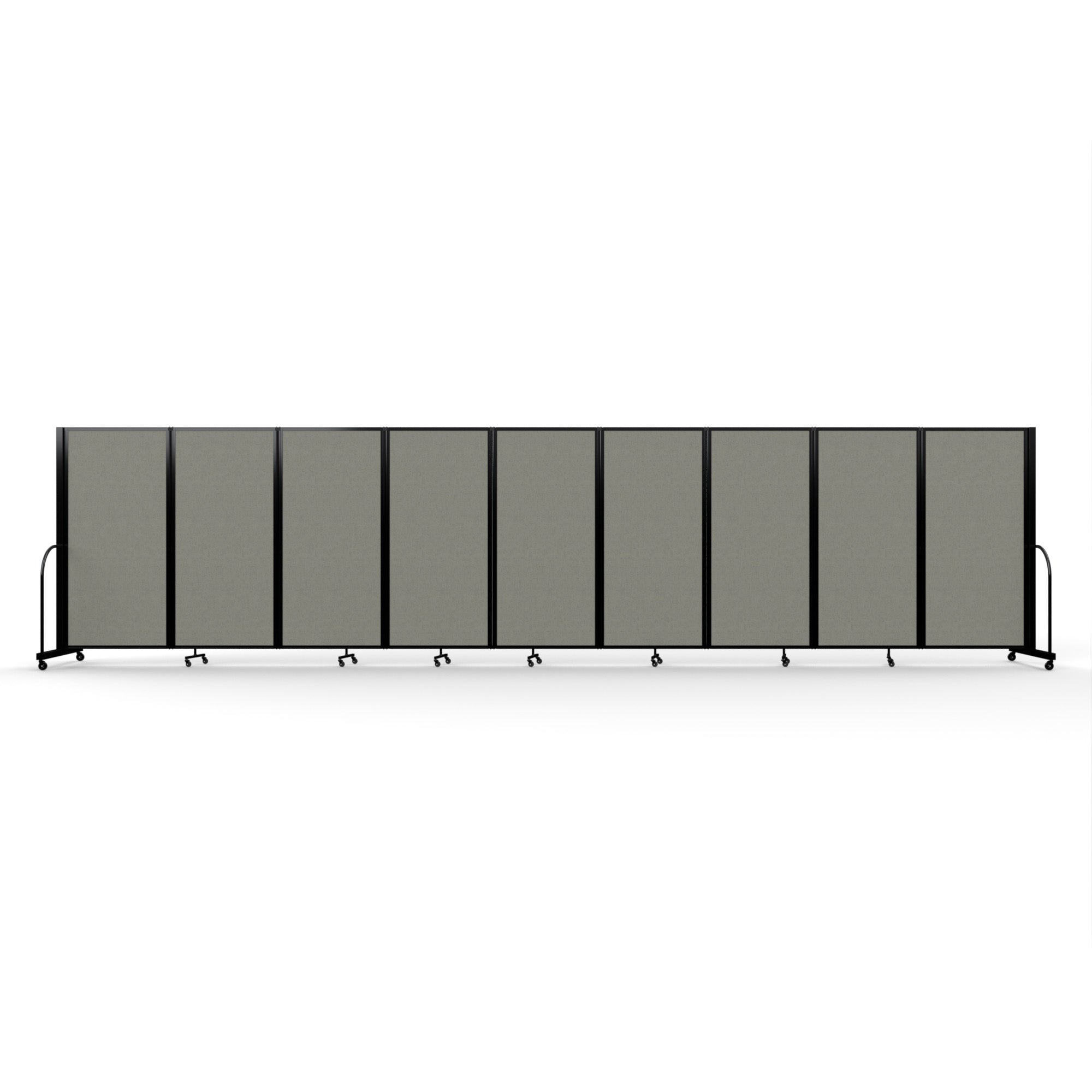 Screenflex Full Motion Divider, 6' x 25'1", Black Frame, Gray Smoke