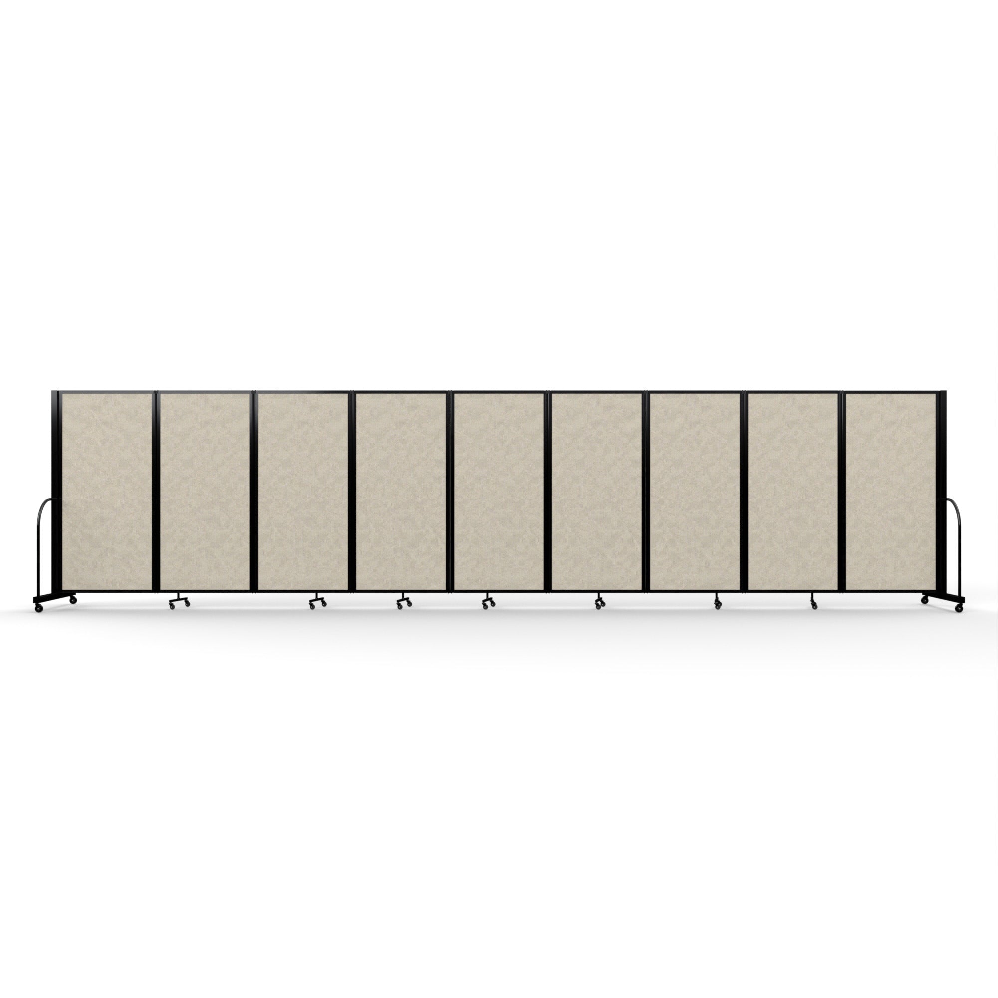 Screenflex Full Motion Divider, 6' x 25'1", Black Frame, Sand