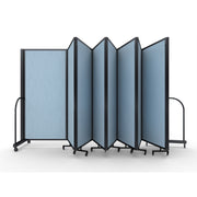 Screenflex Full Motion Divider, 6' x 25'1", Black Frame, Blue Tide Vinyl