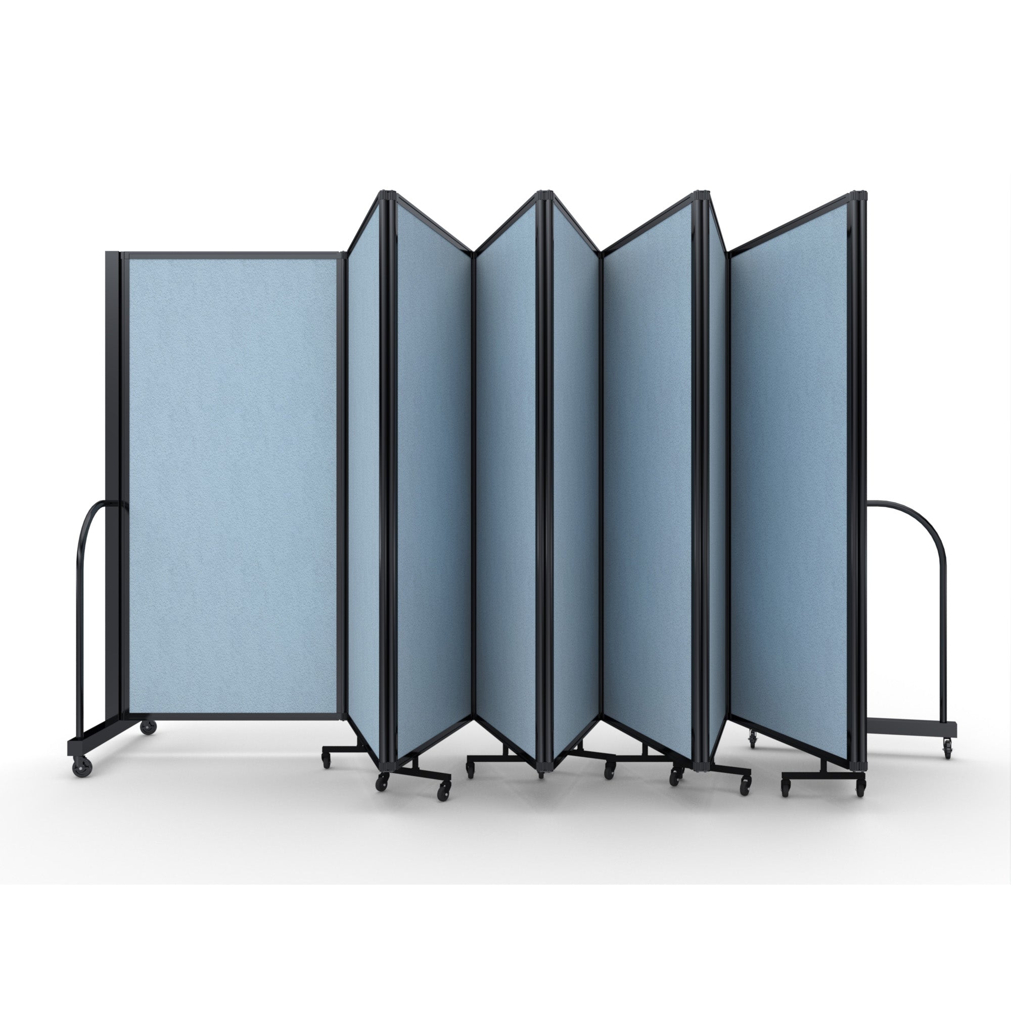 Screenflex Full Motion Divider, 6' x 25'1", Black Frame, Blue Tide Vinyl