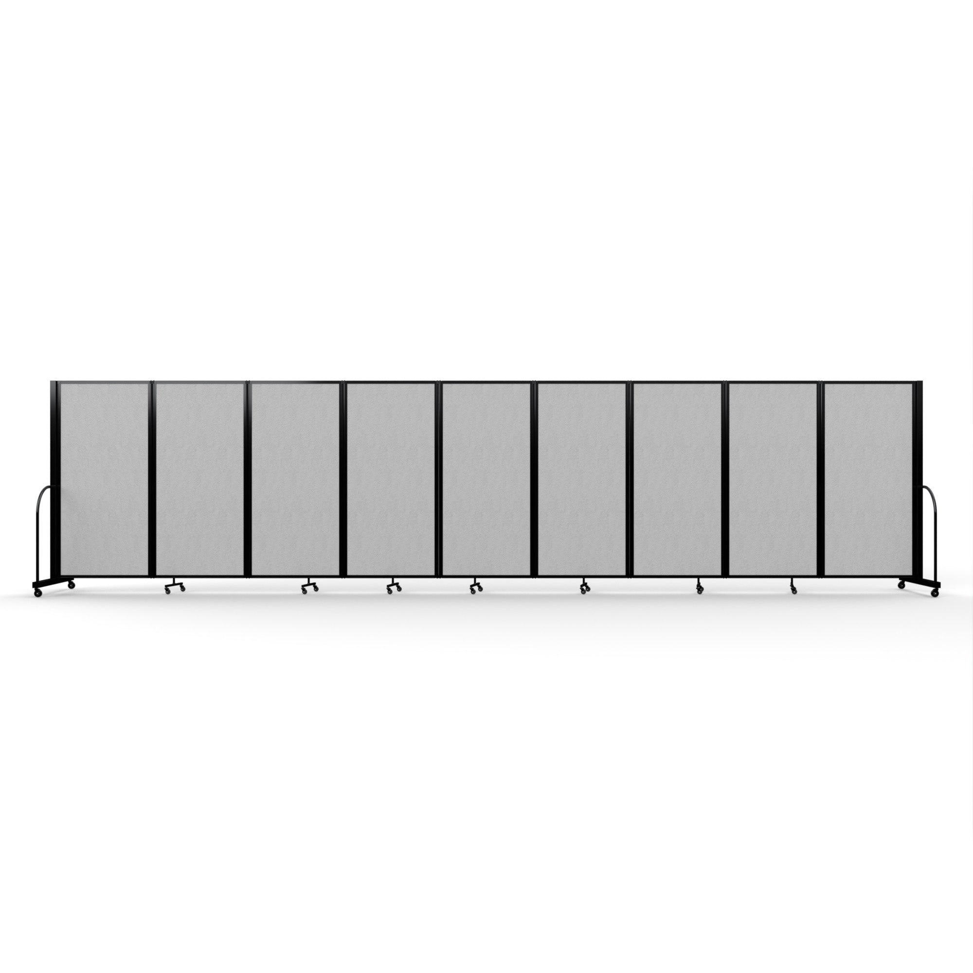 Screenflex Full Motion Divider, 6' x 25'1", Black Frame, Granite Vinyl