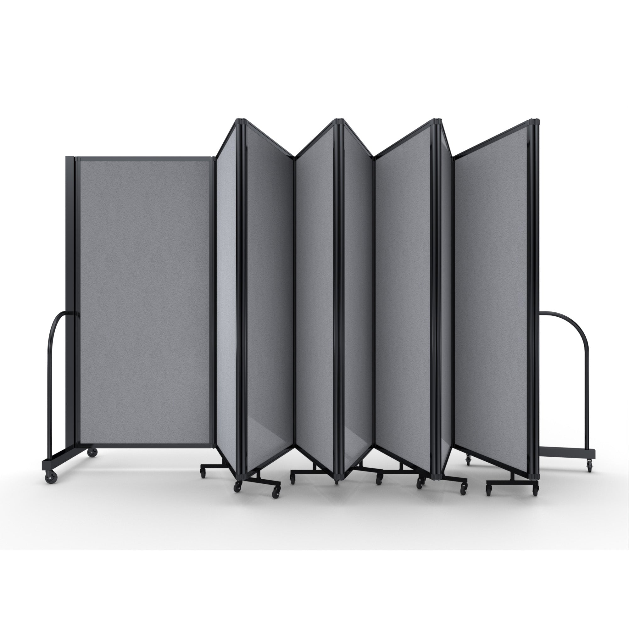 Screenflex Full Motion Divider, 6' x 25'1", Black Frame, Granite Vinyl