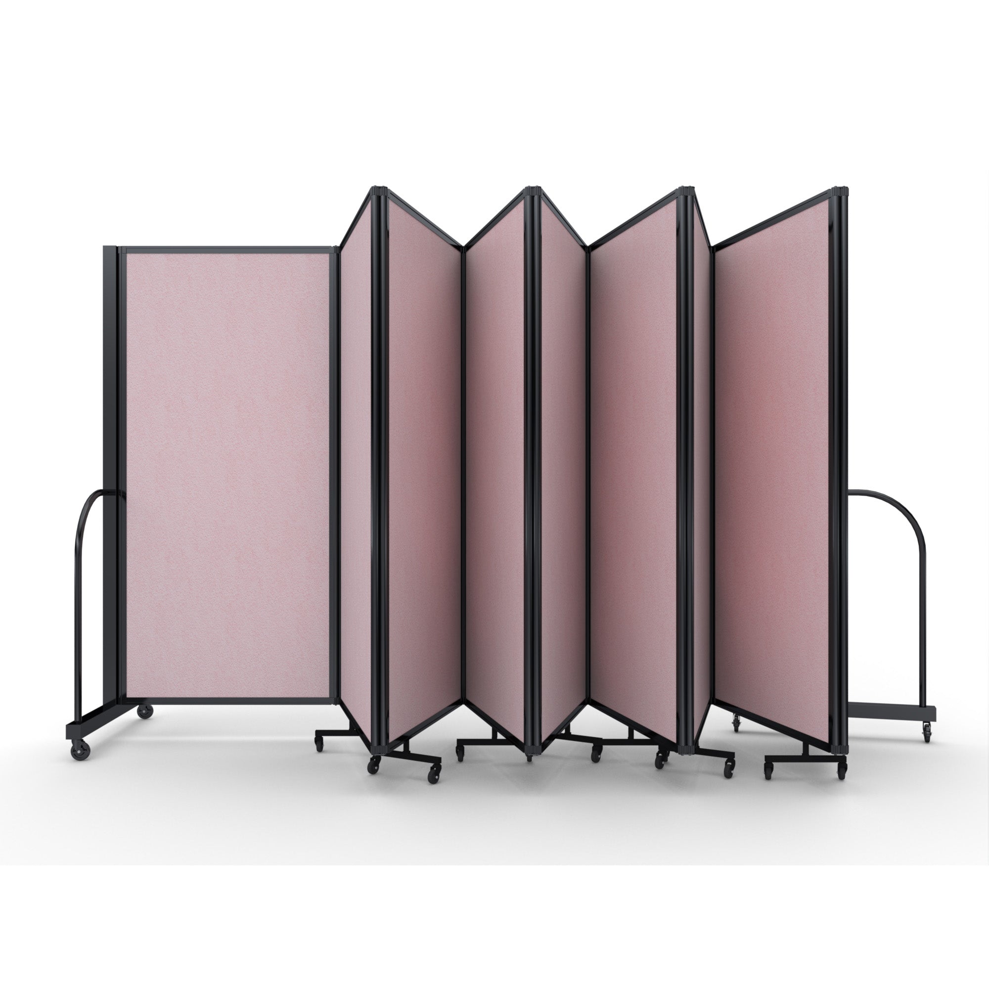 Screenflex Full Motion Divider, 6' x 25'1", Black Frame, Raspberry Mist Vinyl