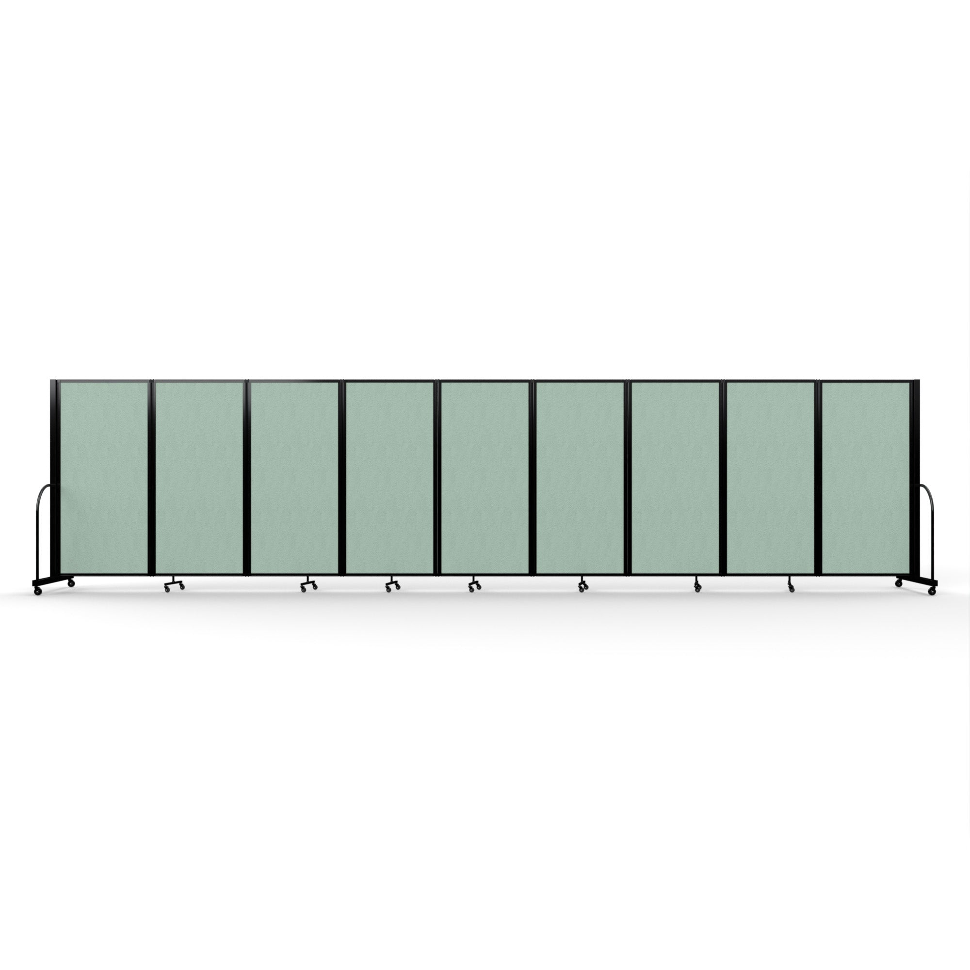 Screenflex Full Motion Divider, 6' x 25'1", Black Frame, Mint Vinyl
