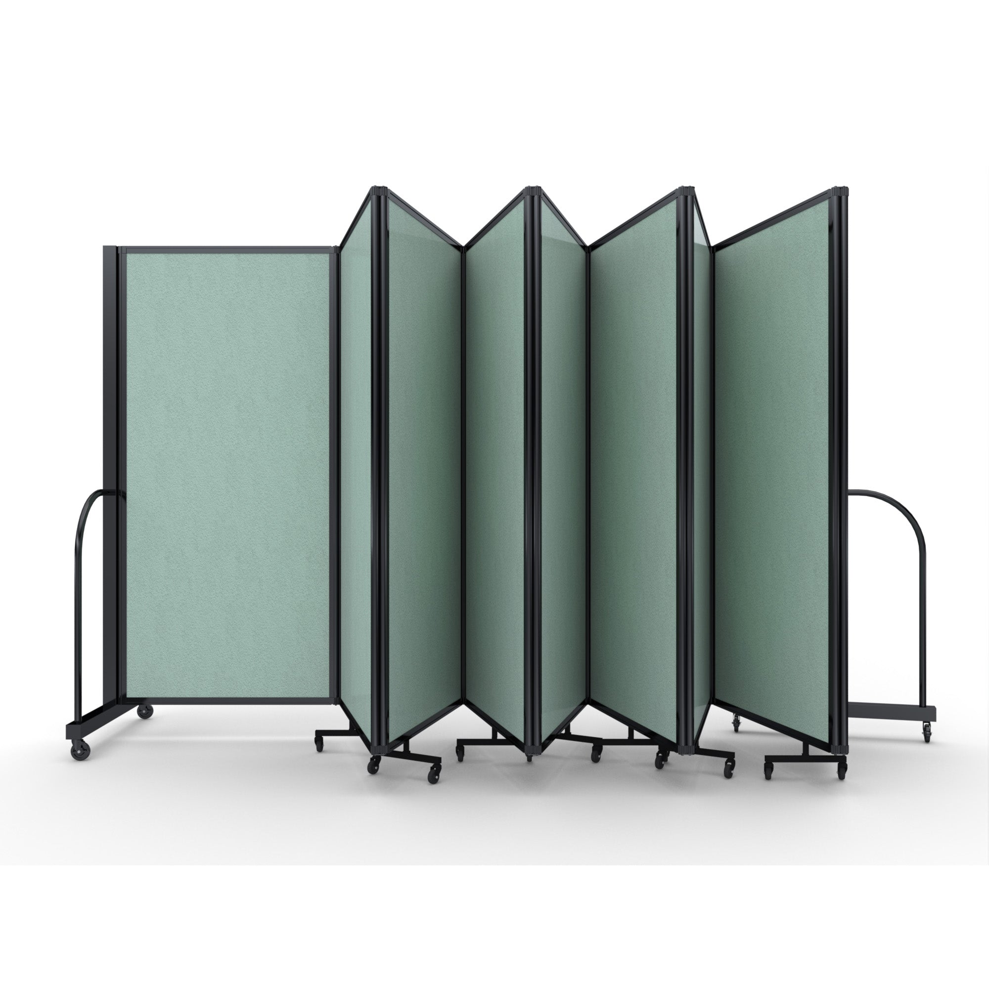 Screenflex Full Motion Divider, 6' x 25'1", Black Frame, Mint Vinyl