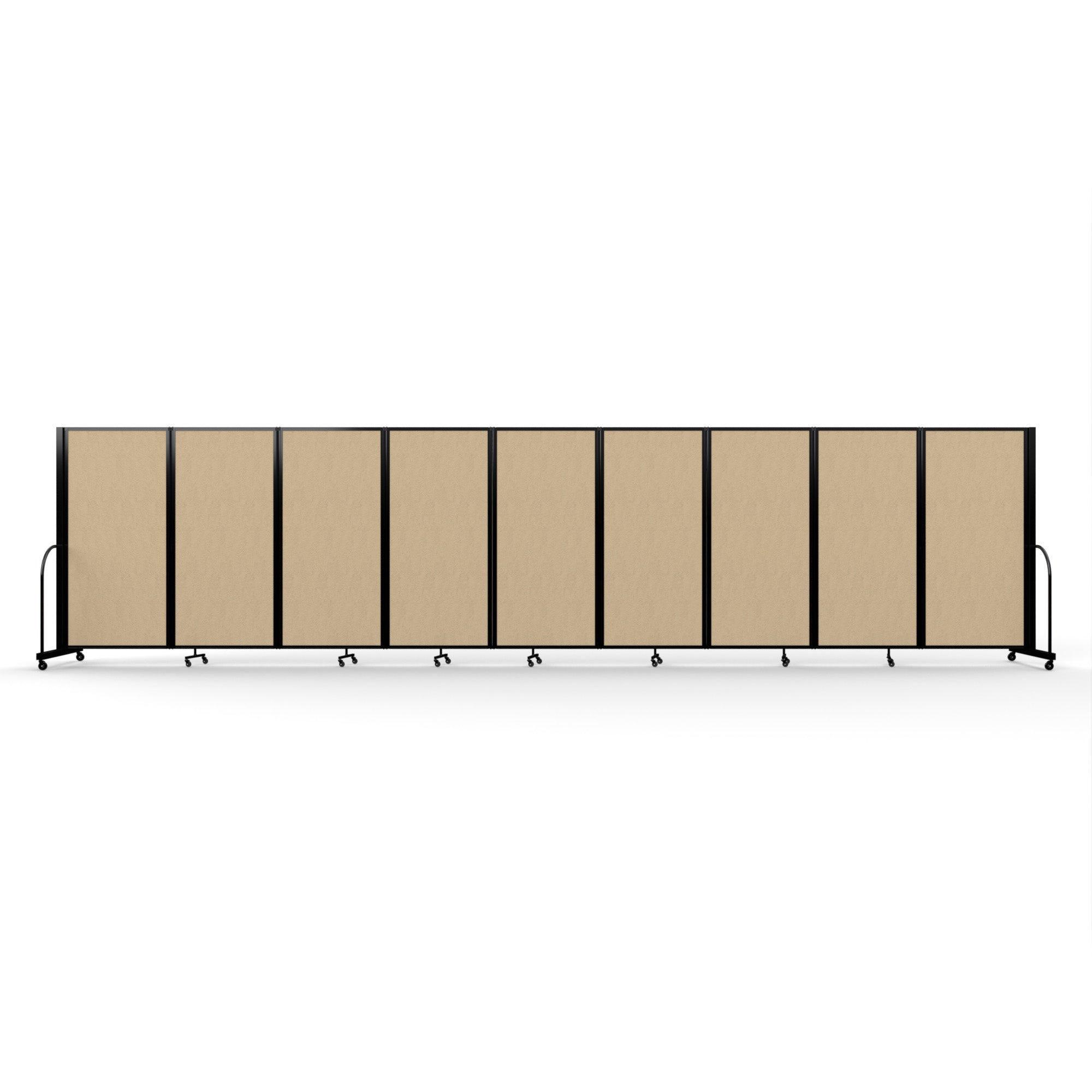 Screenflex Full Motion Divider, 6' x 25'1", Black Frame, Sandalwood Vinyl
