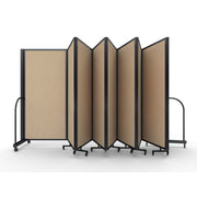 Screenflex Full Motion Divider, 6' x 25'1", Black Frame, Sandalwood Vinyl