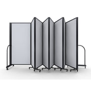 Screenflex Full Motion Divider, 6' x 25'1", Black Frame, Ice Vinyl