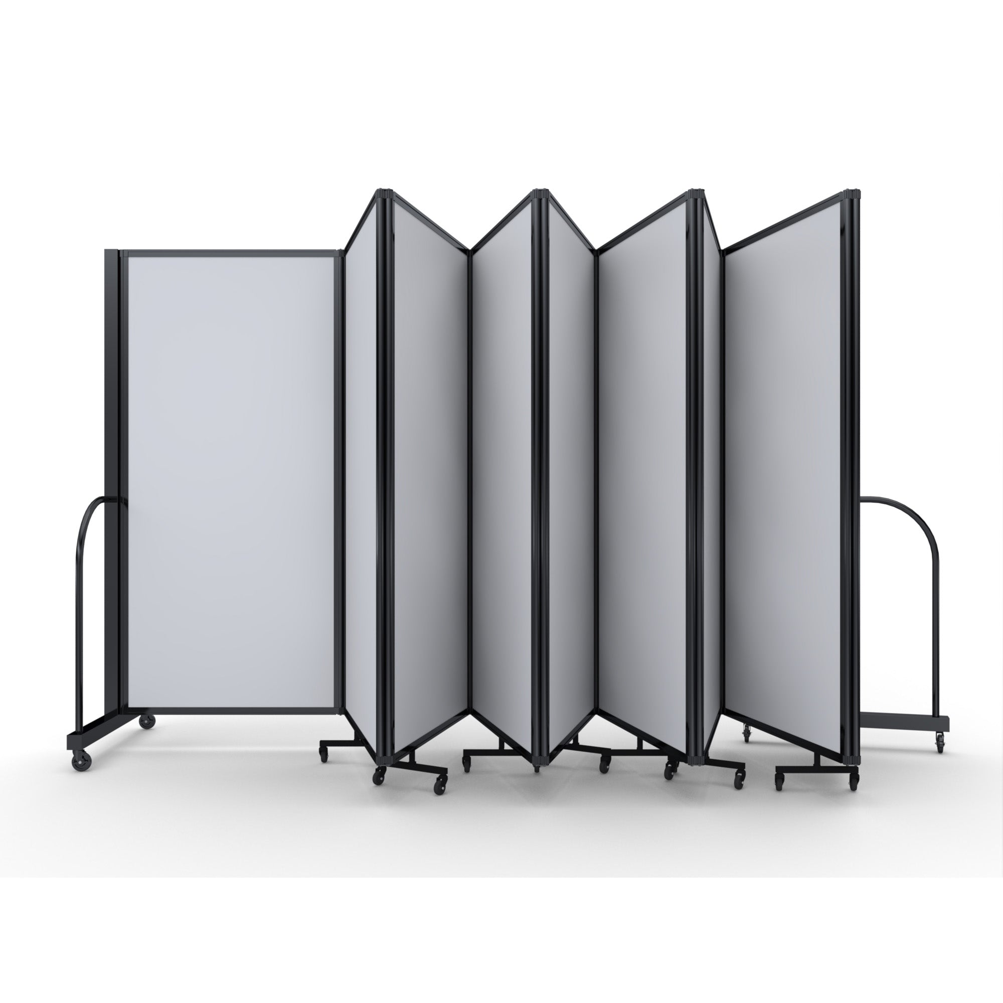 Screenflex Full Motion Divider, 6' x 25'1", Black Frame, Ice Vinyl