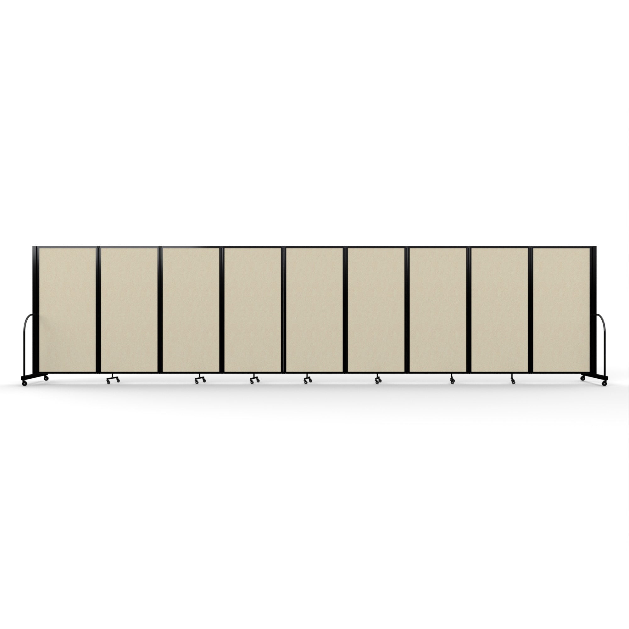 Screenflex Full Motion Divider, 6' x 25'1", Black Frame, Hazelnut Vinyl