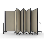 Screenflex Full Motion Divider, 6' x 25'1", Black Frame, Hazelnut Vinyl