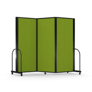 Screenflex Full Motion Divider, 6'10" x 8'7", Black Frame, Apple Green