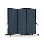 Screenflex Full Motion Divider, 6'10" x 8'7", Black Frame, Lake